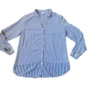 J. Jill | Multi-Stripe Print V-Neck Button-up Size Medium